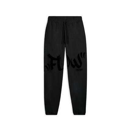 Pantalon en molleton avec imprimé « Flow » et bord froncé