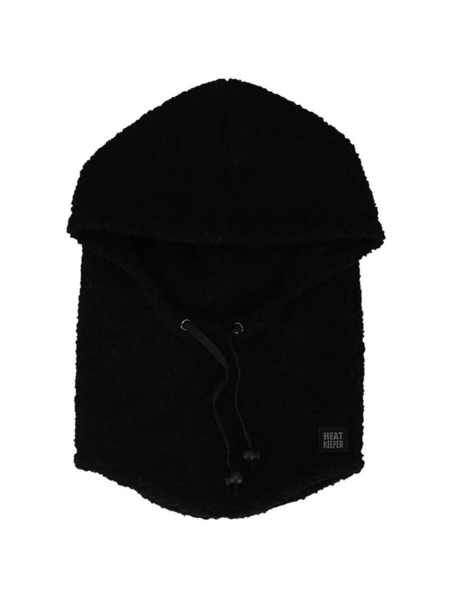Ensemble Thermique Hiver Femme - Cagoule + Moufles - Teddy - Noir 4/5