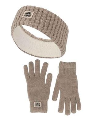 Dames winter thermo set - hoofband + handschoenen - grey