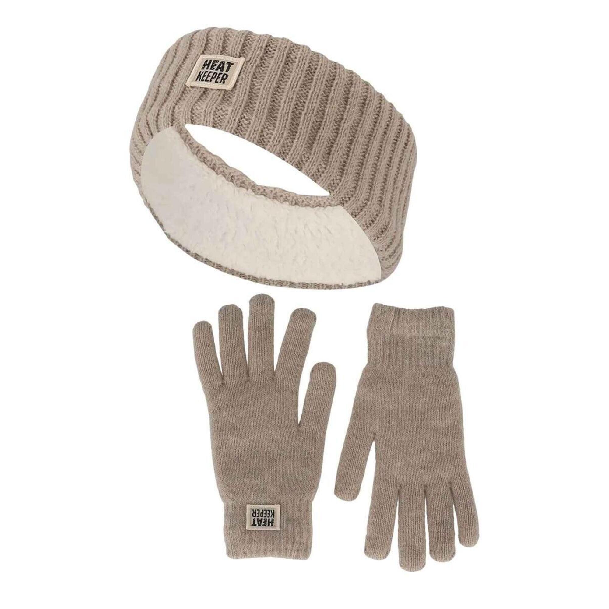 Heat Keeper - Ensemble Thermo Hiver Femme - Bandeau + Gants - Beige - Bonnet - Beige - No Size - Decathlon