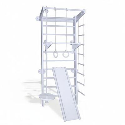 Holz Klettergerüst mit Rutsche, Strickleiter und Schaukelteller