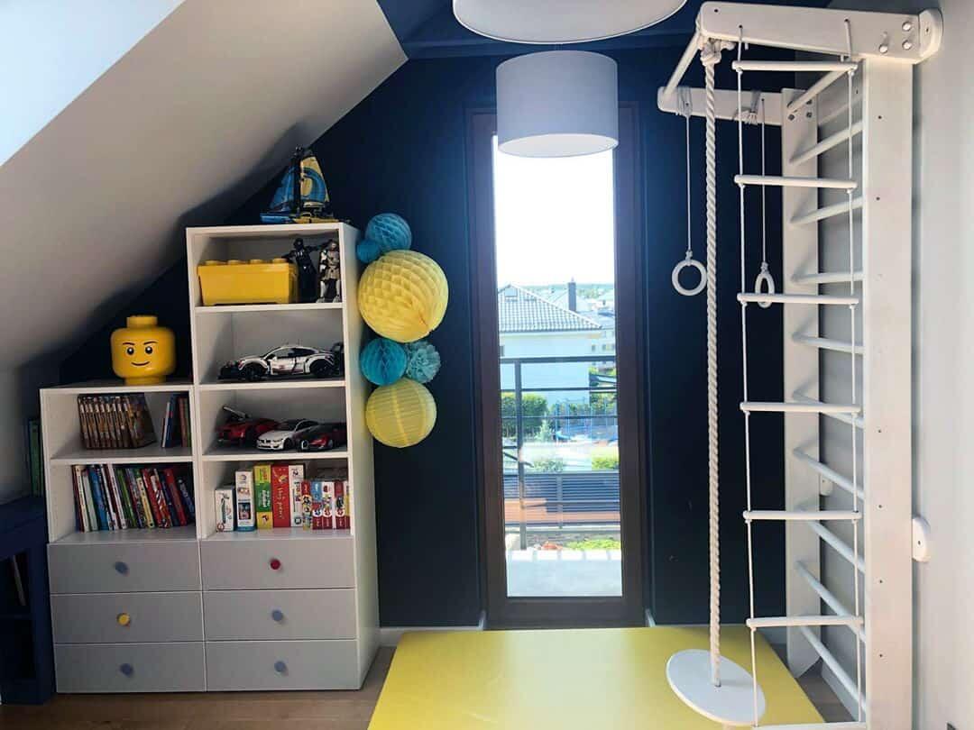 Enfant espalier de gymnastique aire de jeux intérieur avec toboggan Snow Blanc 7/7