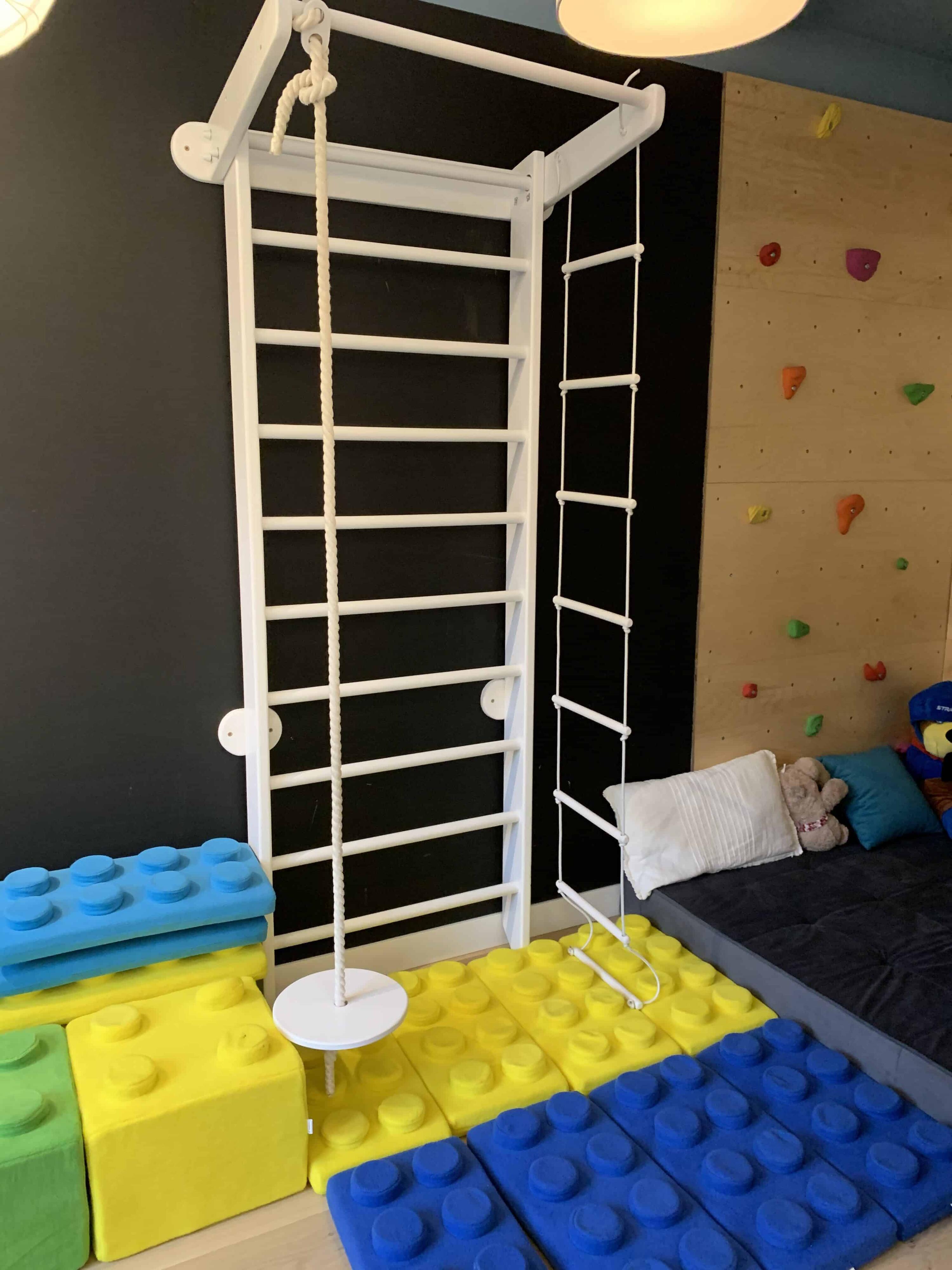 Enfant espalier de gymnastique aire de jeux intérieur avec toboggan Snow Blanc 5/7