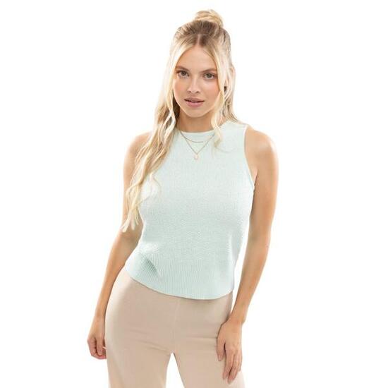 Top in maglia smanicato da donna IBZ Lace Mint Verde