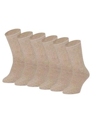 Dames thermo sokken - 4 paar - beige mouliner