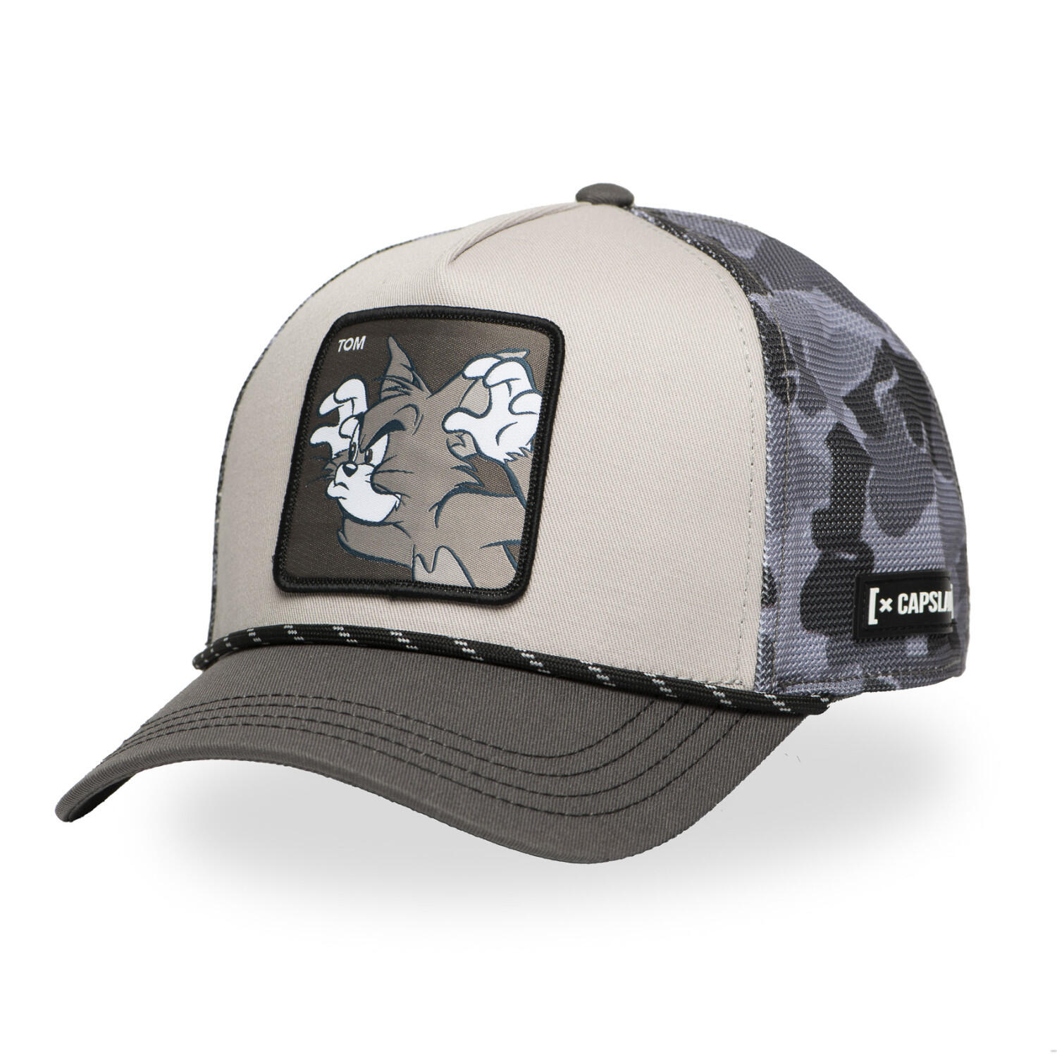 Casquette trucker premium avec filet camou Tom & Jerry modèle Tom 1/5