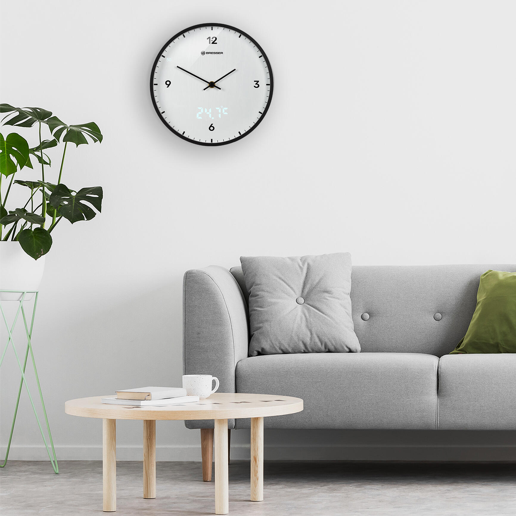 MyTime LEDsec Horloge murale 24 cm avec affichage de la température 5/6