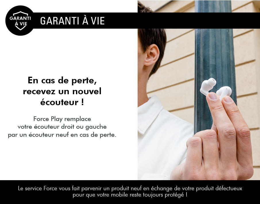 Ecouteurs Play III True Wireless ANC + ENC Intra-auriculaire Blanc + 4/4