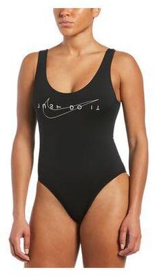 Bañador mujer Nike 1 pieza U-Back negro (XS)