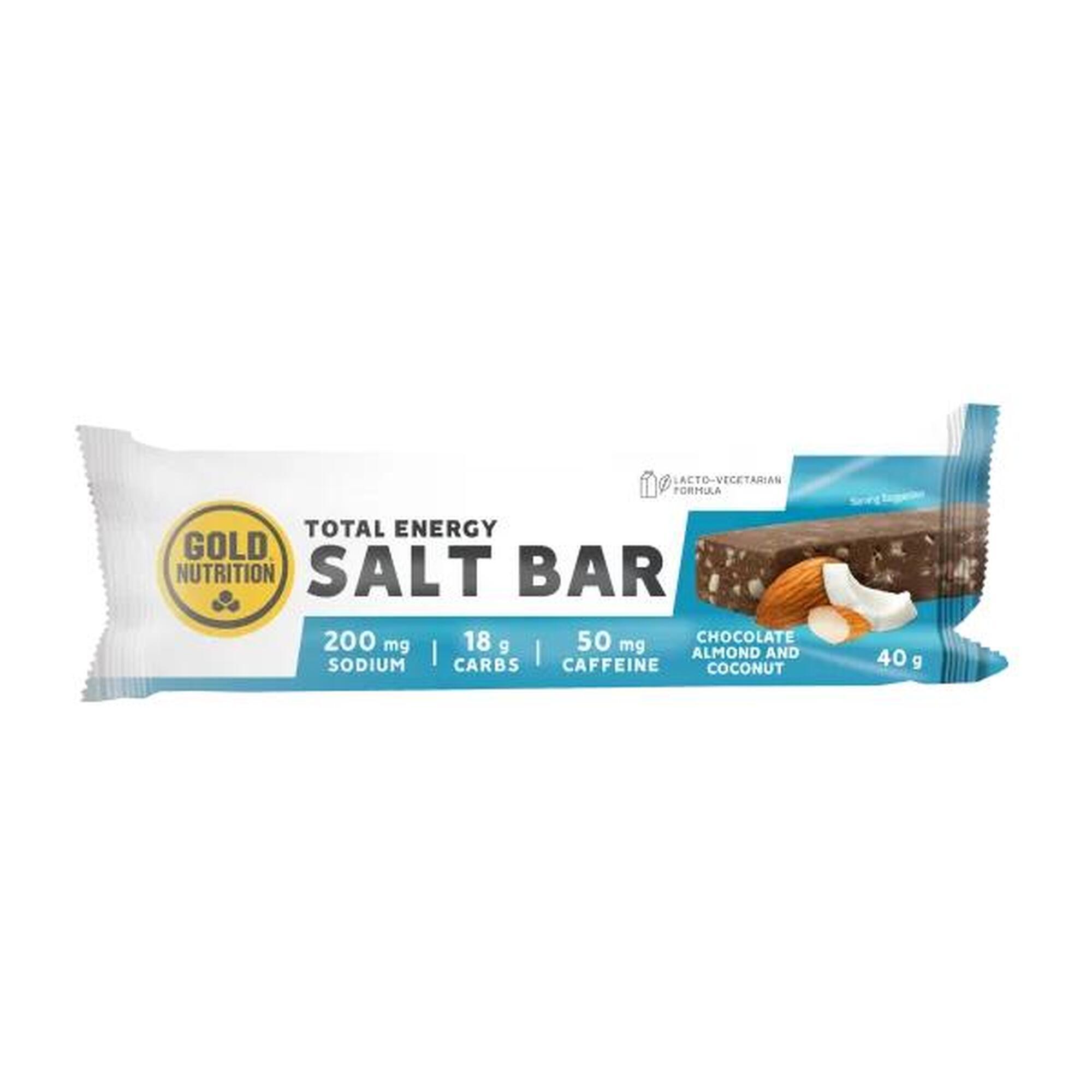Baton energizant GoldNutrition Total Energy Salt Bar ciocolata-migdale-cocos 40g