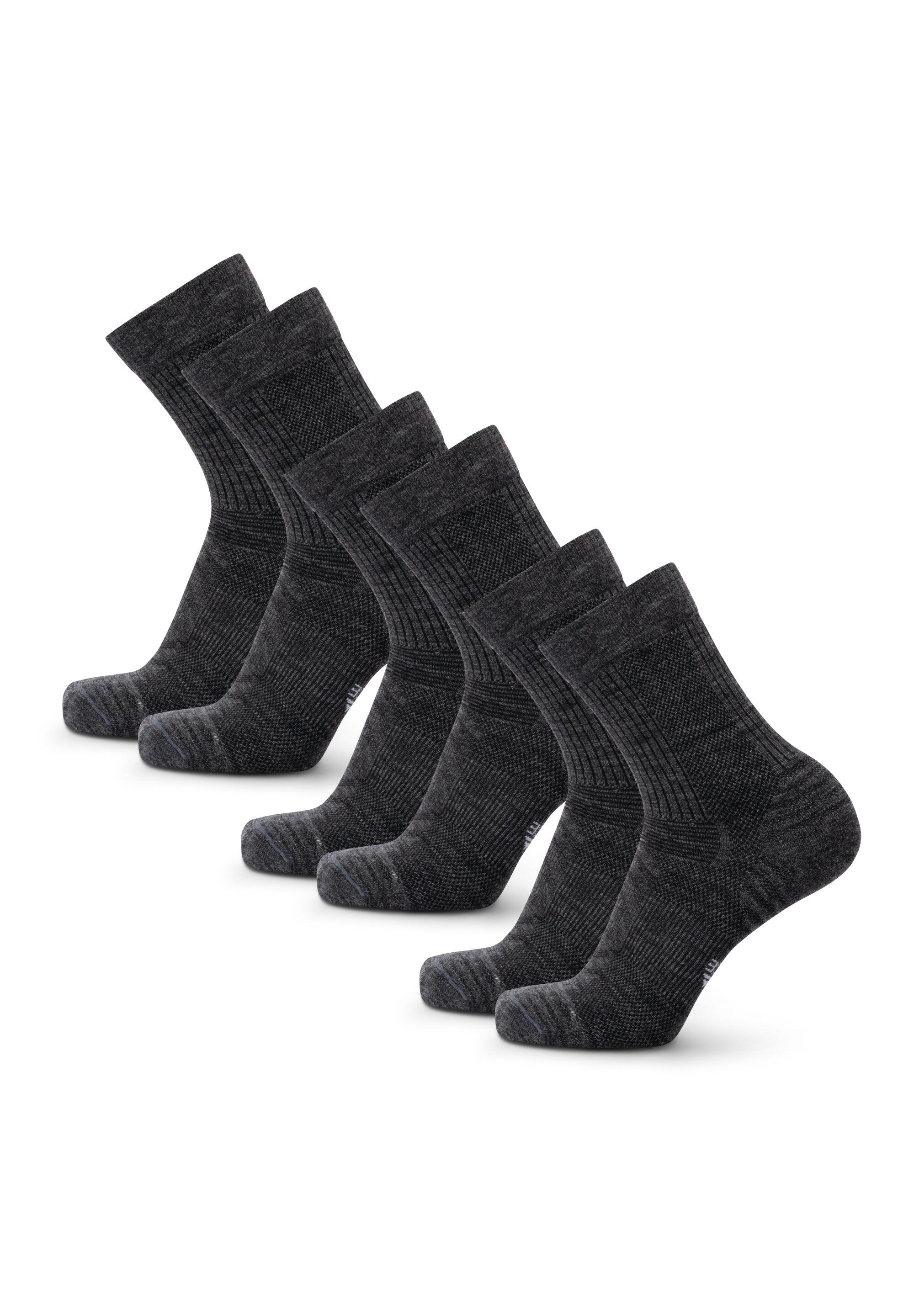 Wandersocken 3er Pack Leicht Merinowolle Atmungsaktiv Warm 3/5