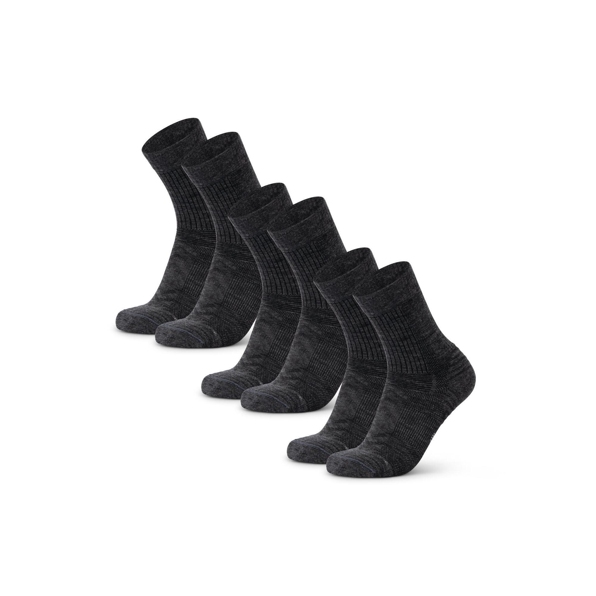 Danish Endurance - Chaussettes Randonnée Laine Mérinos Légères Respirantes & Chaudes 3 Paires - Chaussettes - Gris - 47/50 - Decathlon