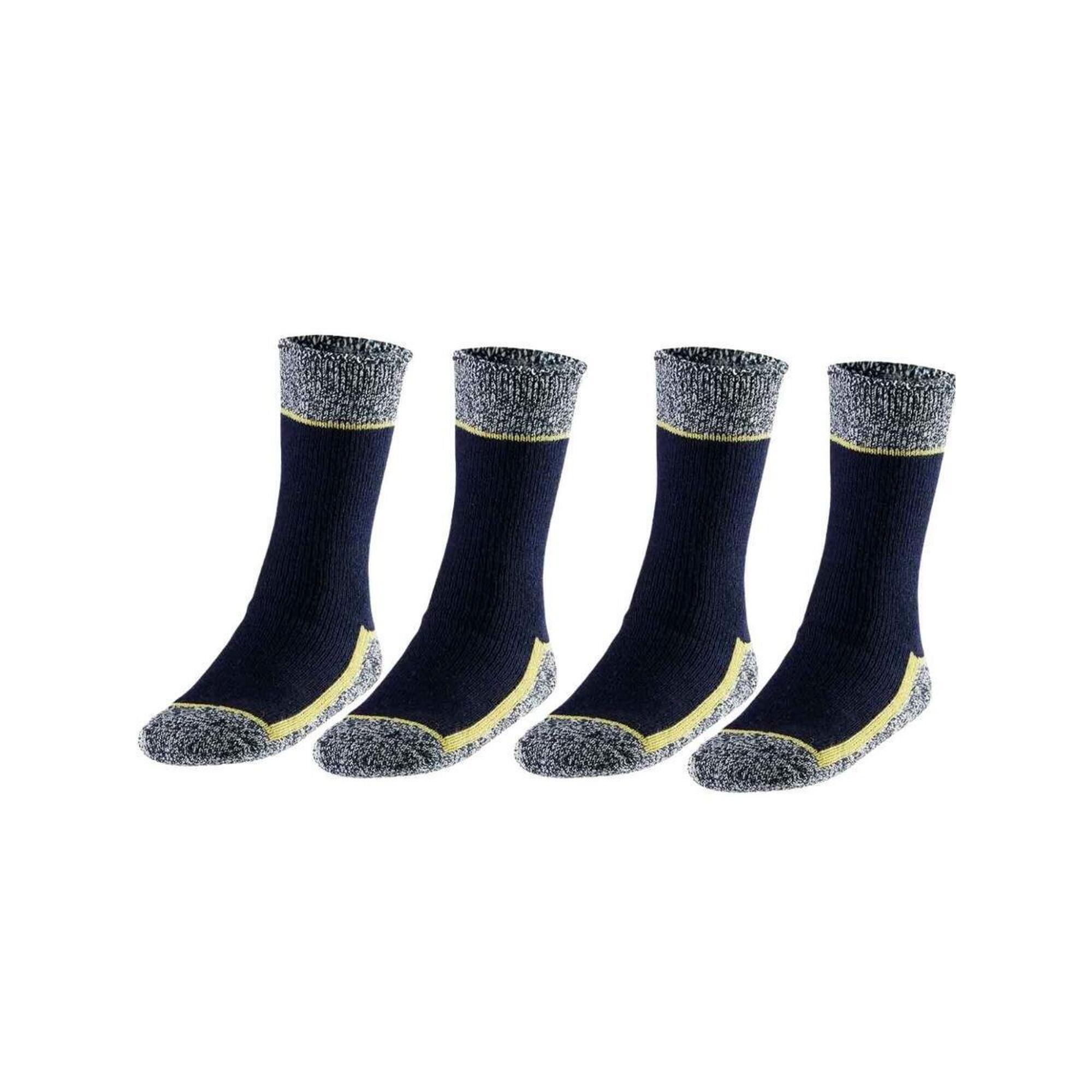 Heat Keeper - Chaussettes Thermiques De Travail Homme - 4 Paires - Bleu Marine - Chaussettes - Bleu - Decathlon