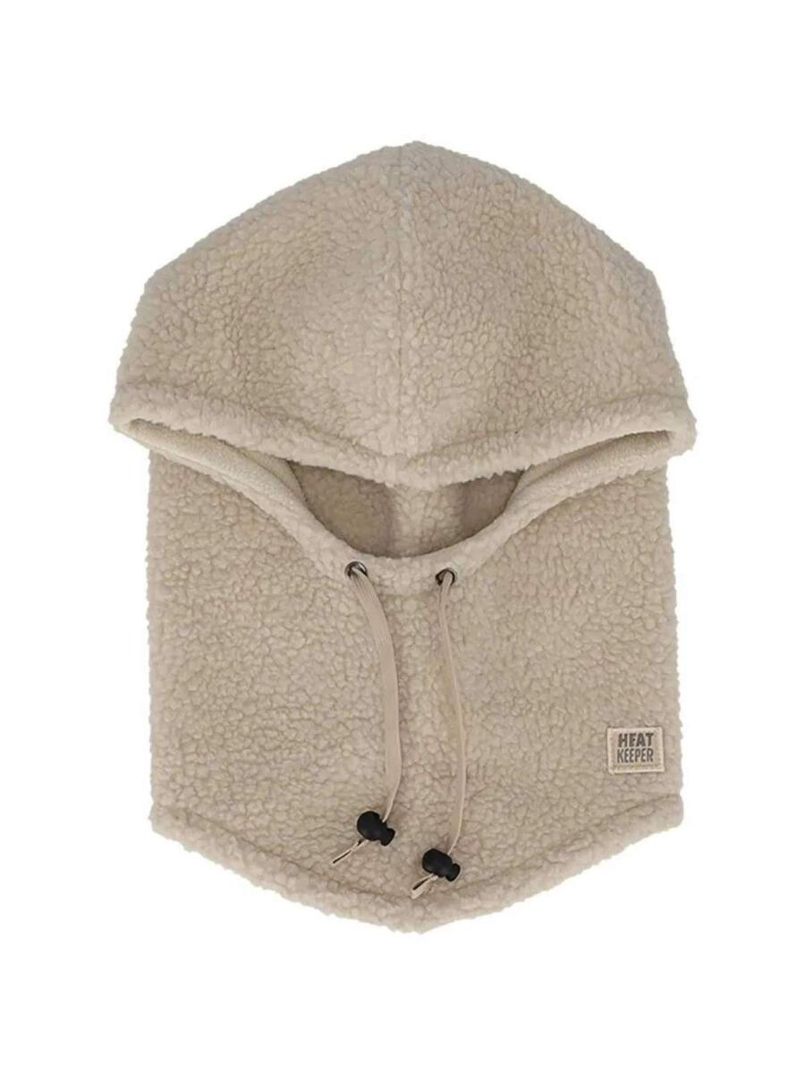 Ensemble Hiver Femme Heatkeeper - Cagoule + Moufles - Teddy - Blanc Cassé 4/5