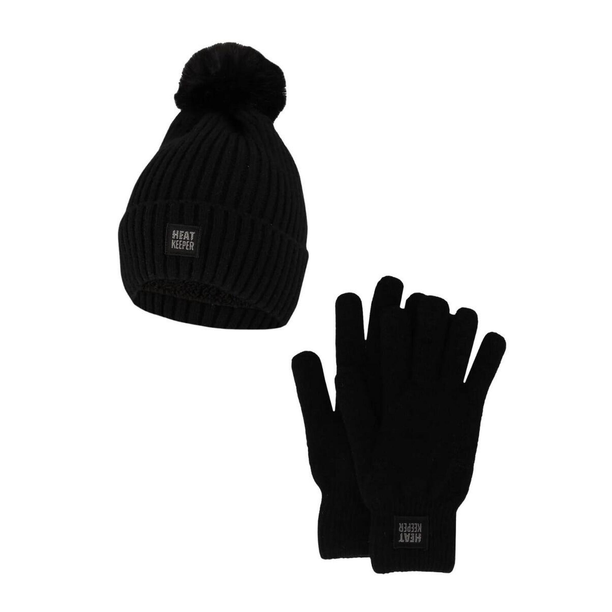 Heat Keeper - Ensemble Thermique D'Hiver Pour Femmes - Bonnet + Gants - Noir - Bonnet - Noir - No Size - Decathlon