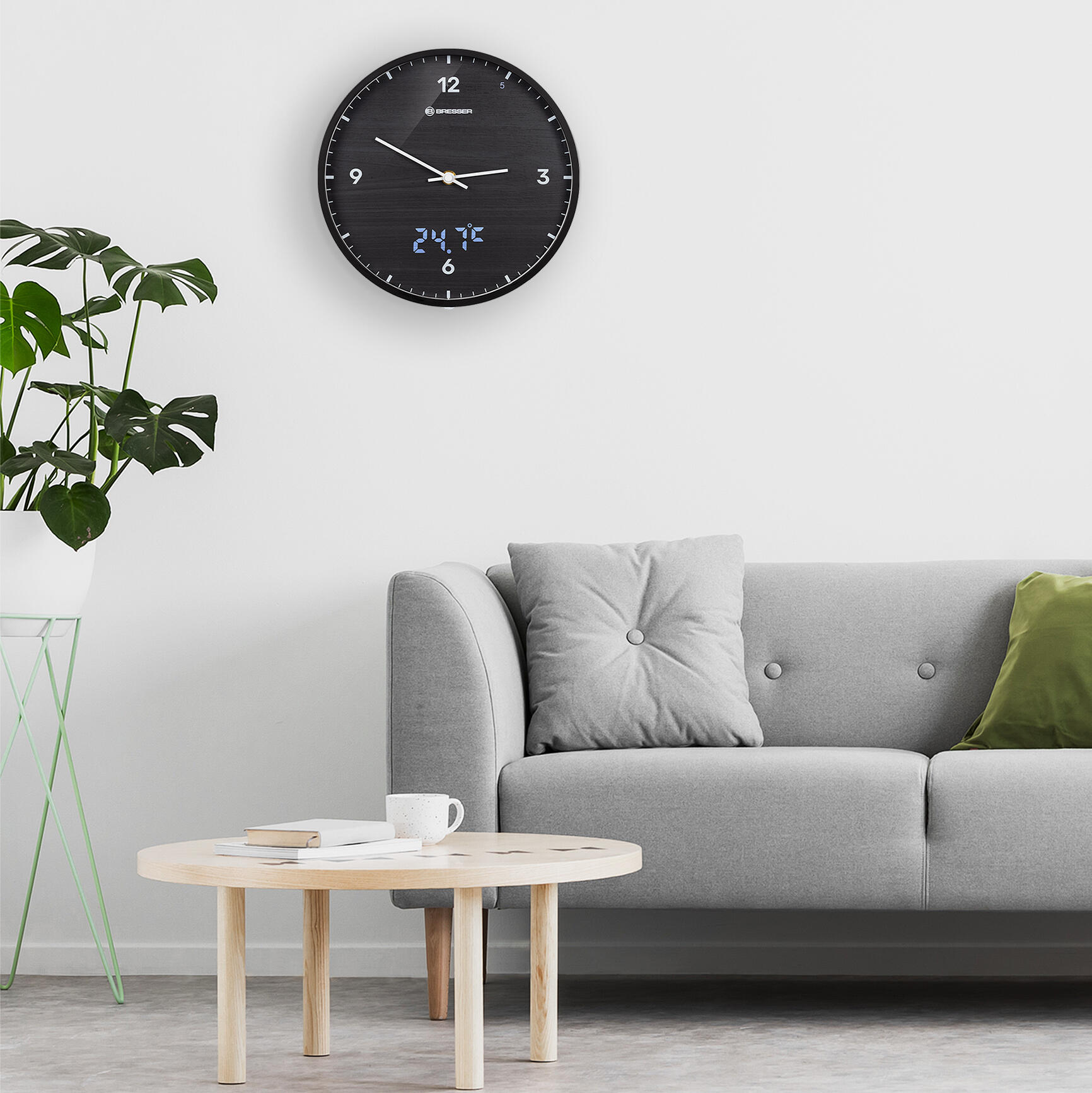 MyTime LEDsec Horloge murale 24 cm avec affichage de la température 5/6
