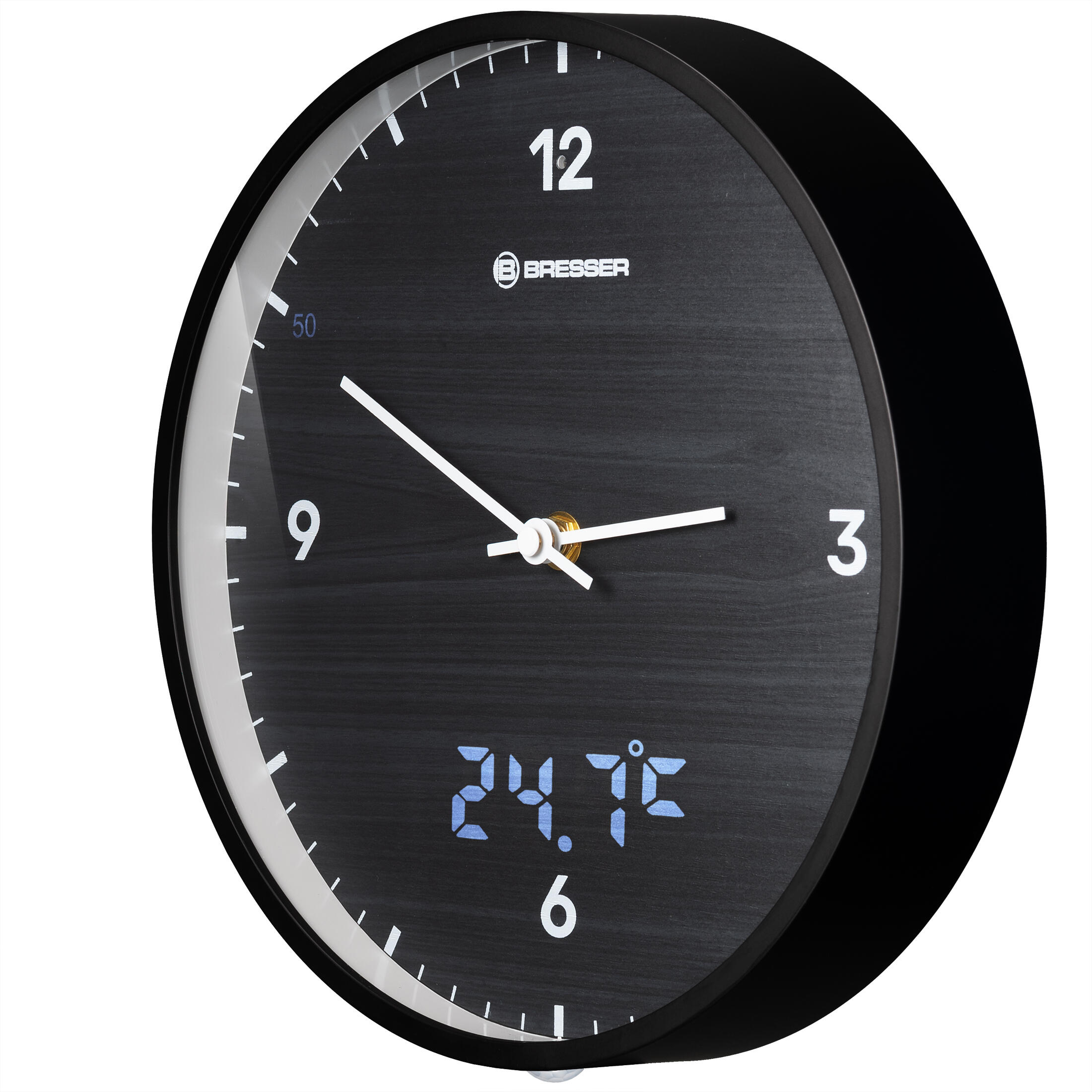 BRESSER Orologio da parete BRESSER MyTime LEDsec da 24 cm con indicazione della temperat