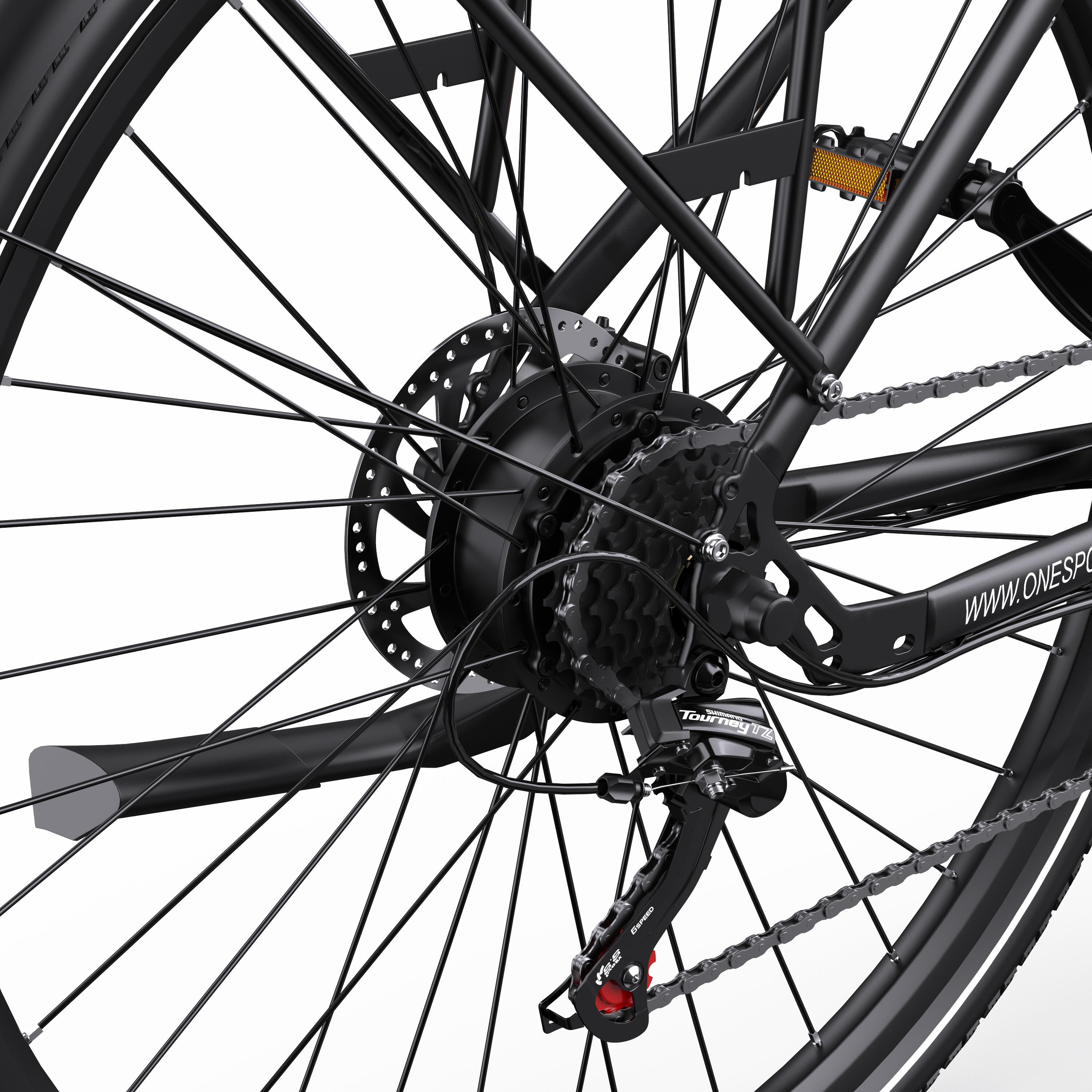 Bicicleta elétrica 250W 65km 44Nm Shimano 7 velocidades 27.5" 6/6