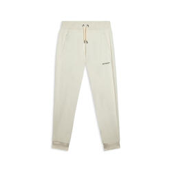 Pantalon en molleton de coton avec bord et ceinture côtelés