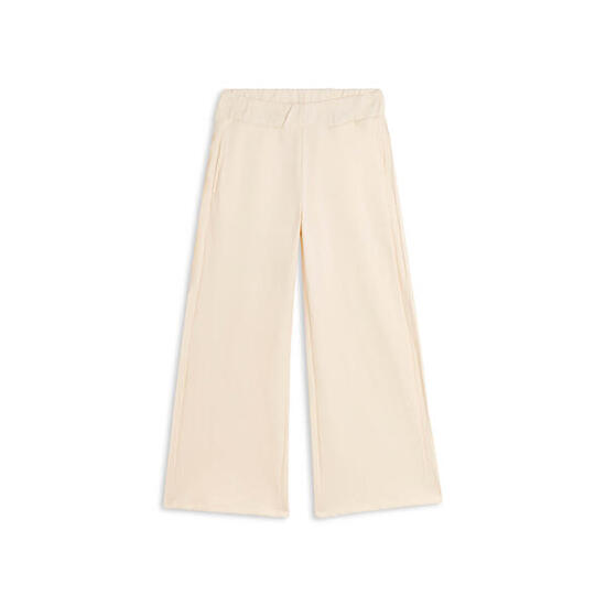 Pantalon pour fille à coupe large aux jambes en coton avec surpiqûres