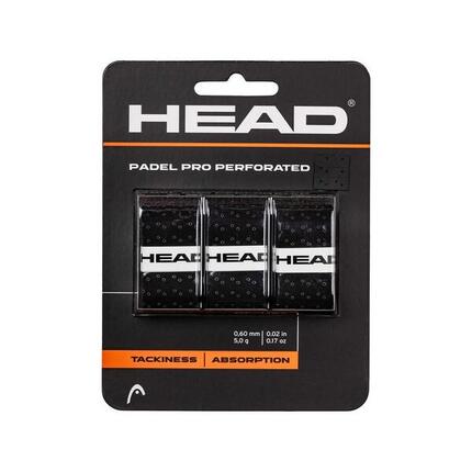 Blister 3uds. Overgrip Head Padel Pro Perforated Negro