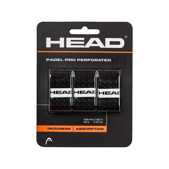 Blister 3uds. Overgrip Head Padel Pro Perforated Negro
