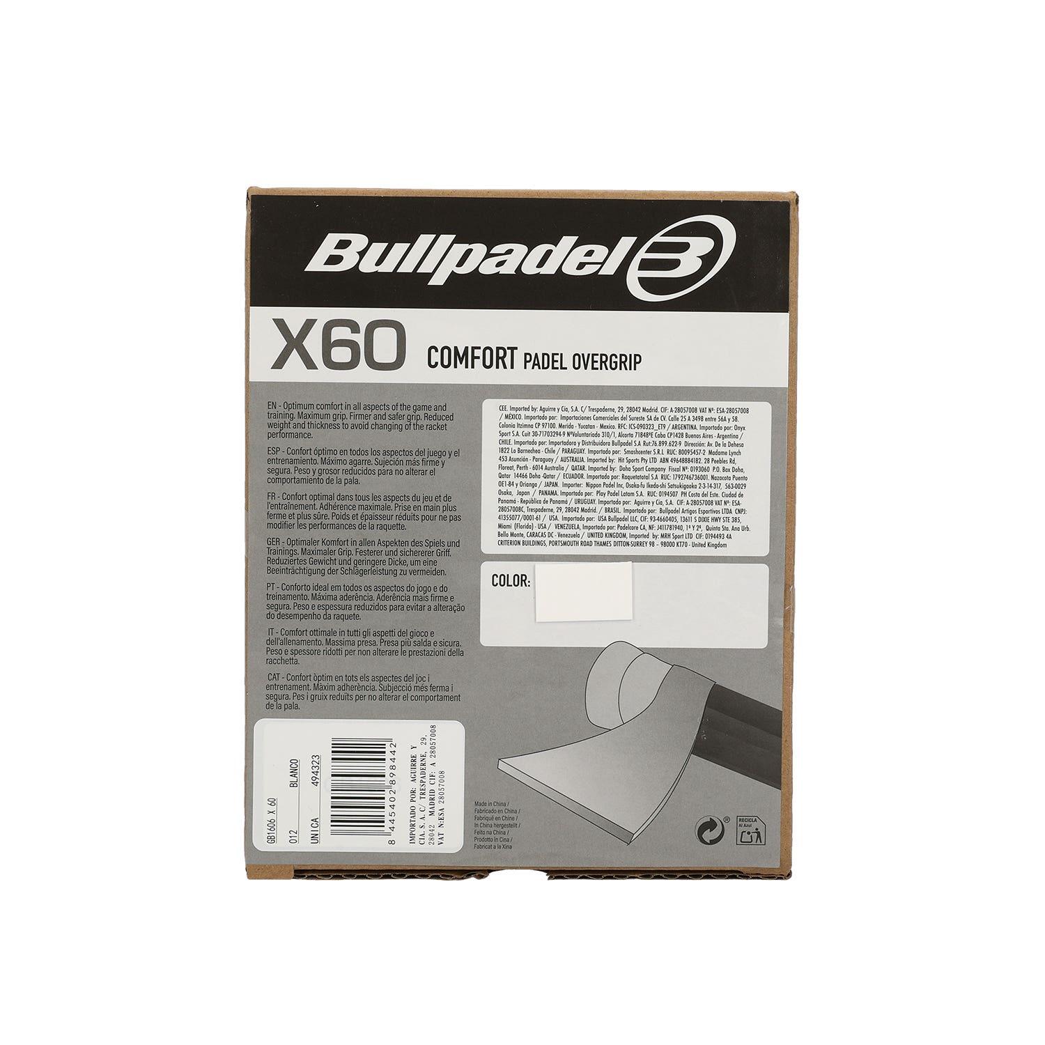 Bullpadel - Box 60 Overgrips Bullpadel Gb1606 Blanc - Accessoire D'Apprentissage - Taille Unique - Decathlon