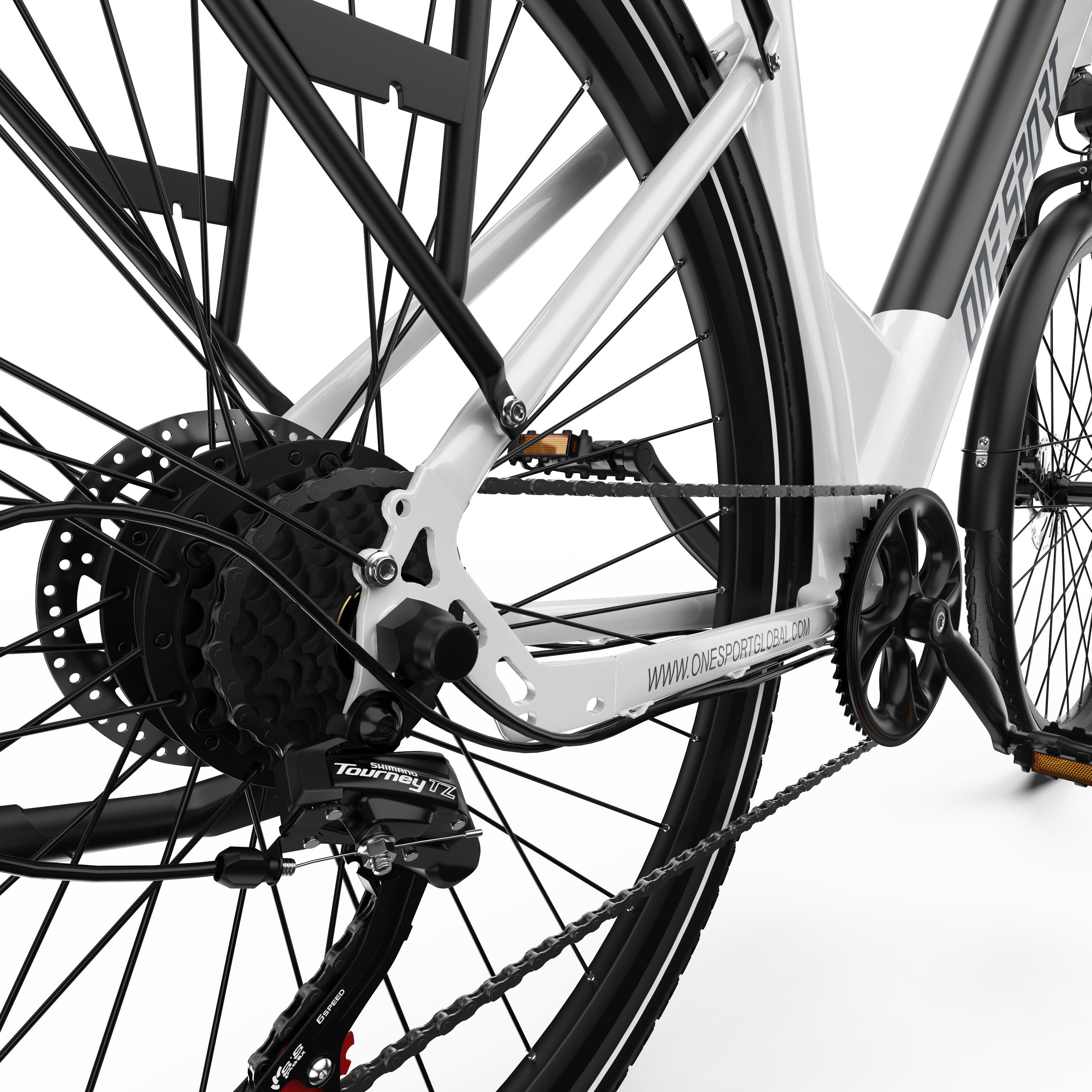 Bicicleta elétrica 250W 65km 44Nm Shimano 7 velocidades 27.5" 6/6
