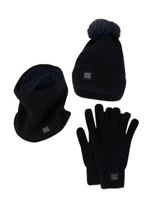 Dames winter thermo set - muts + handschoenen + nekwarmer - grey