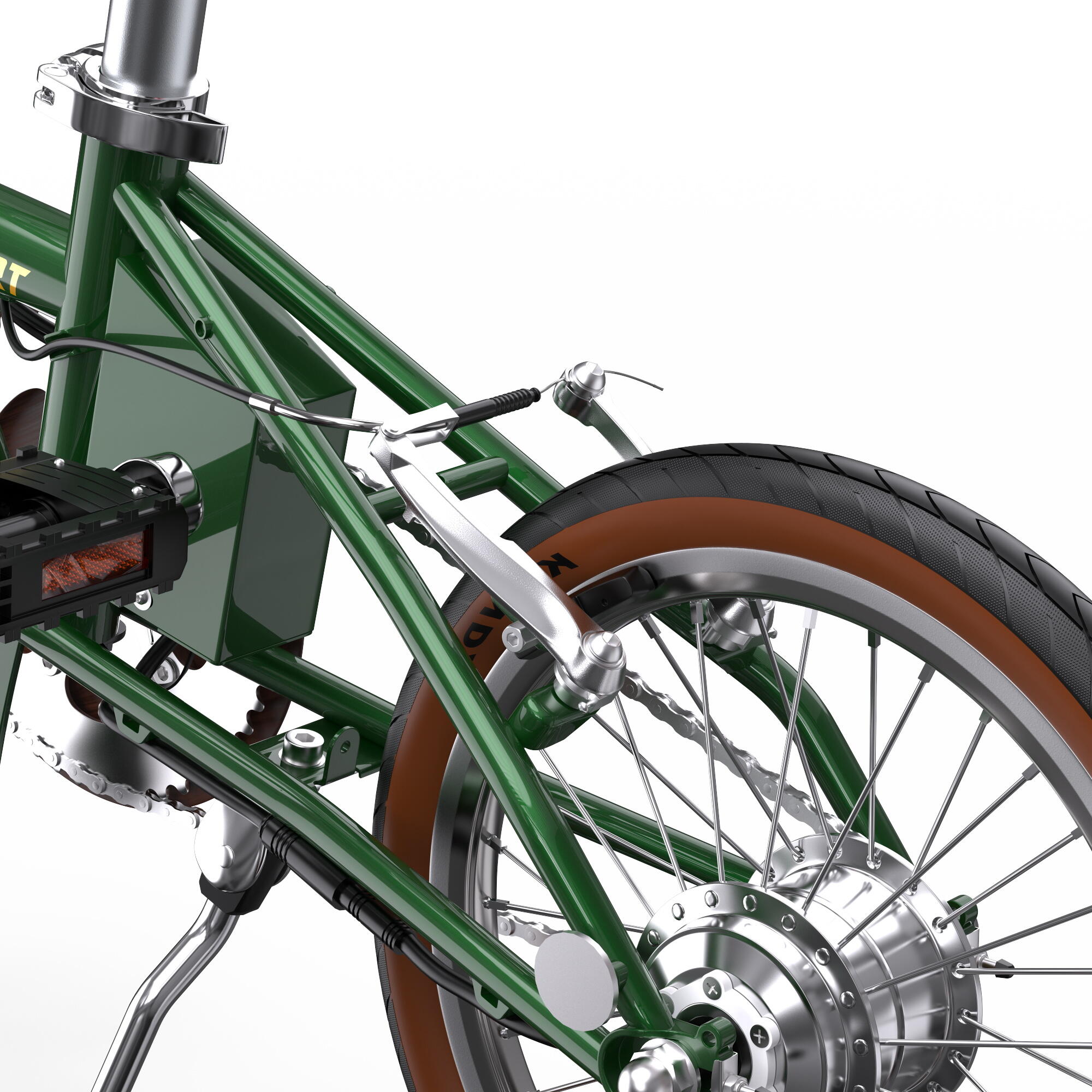 E-Bike entrada baixa OT02 36V 250W bicicleta elétrica unissex verde 5/6