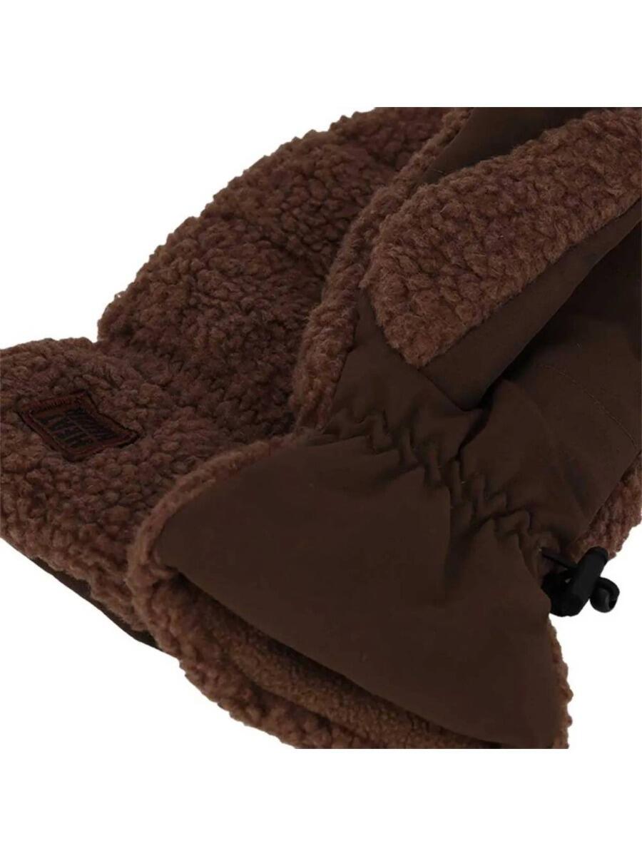 Ensemble Thermique Hiver Femme - Cagoule + Moufles - Teddy - Taupe 2/4