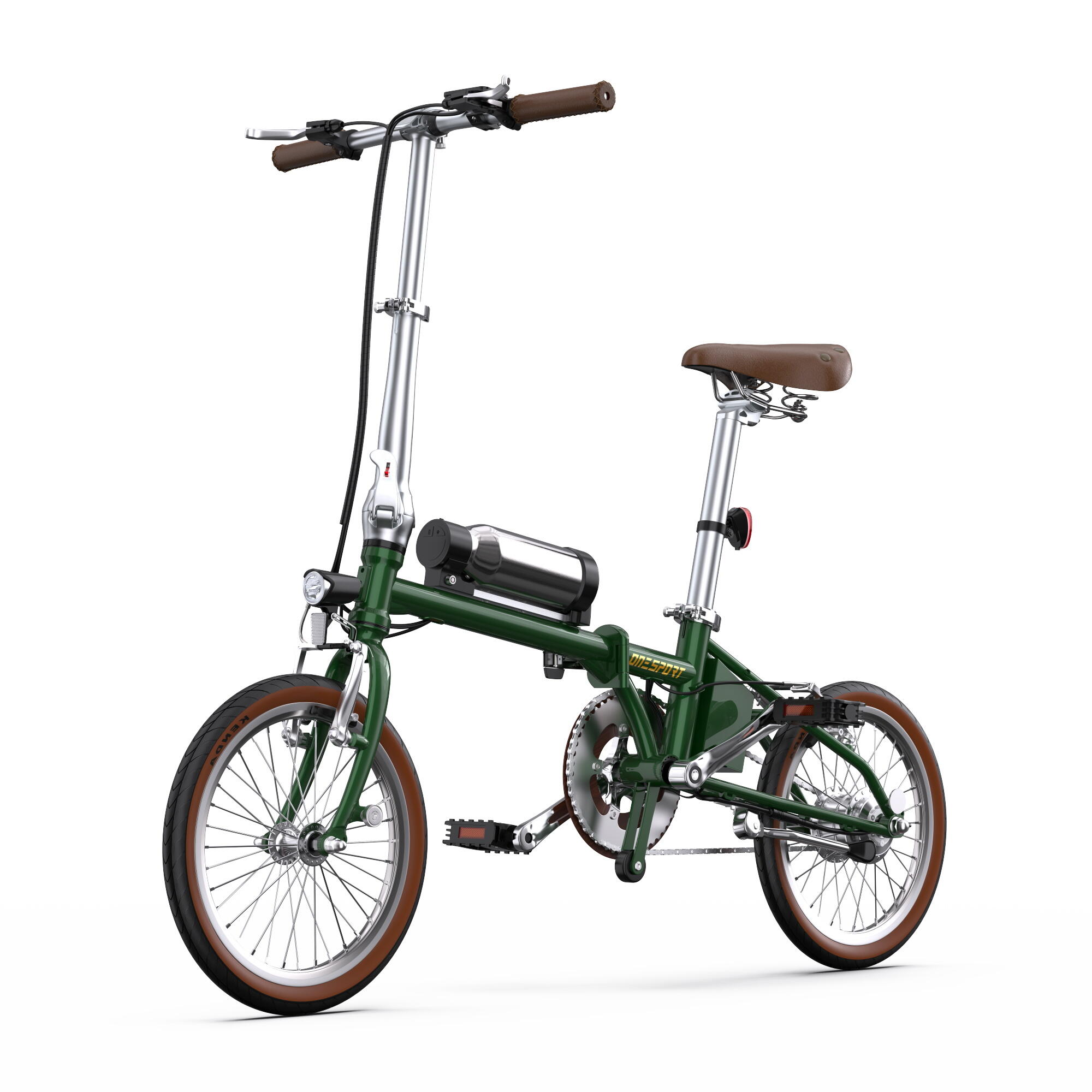 Onesport - Vélo Électrique Pliable Onesport Ot02, 16 Pouces, Moteur 250 W - Vélo Pliant - Vert - Decathlon