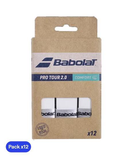 Presa eccessiva Babolat Pro Tour 2.0 Comfort Bianco (Confezione x12)