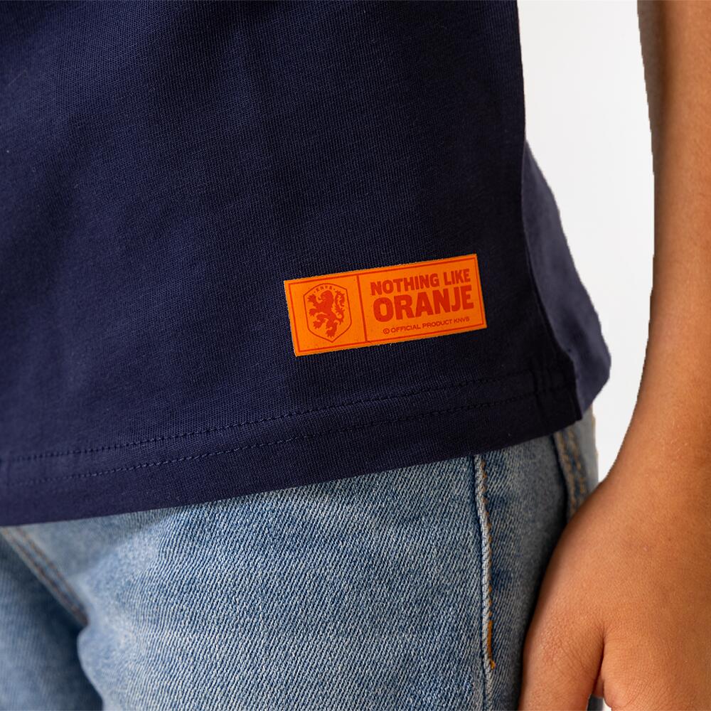 Nederlands Elftal Big Logo T-shirt Kinderen - Navy Blue 5/7