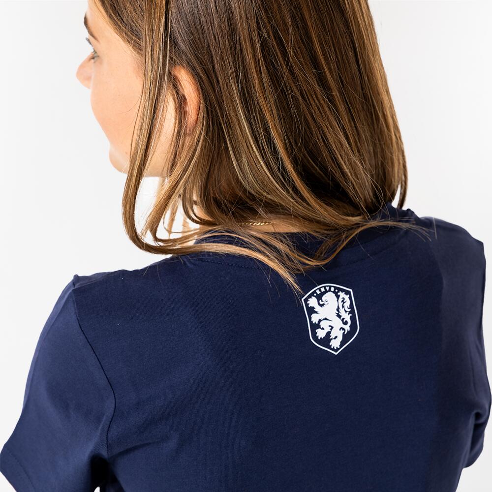Nederlands Elftal Big Logo T-shirt Kinderen - Navy Blue 4/7