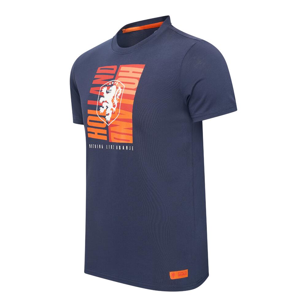 Nederlands Elftal Big Logo T-shirt Heren - Navy Blue 4/5