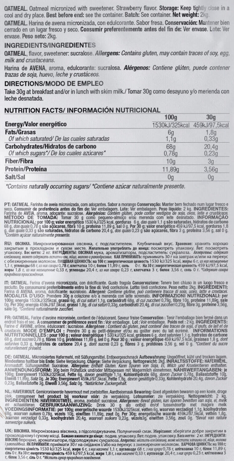 Farina d'avena Quamtrax al gusto di fragola - 2 kg 5/6