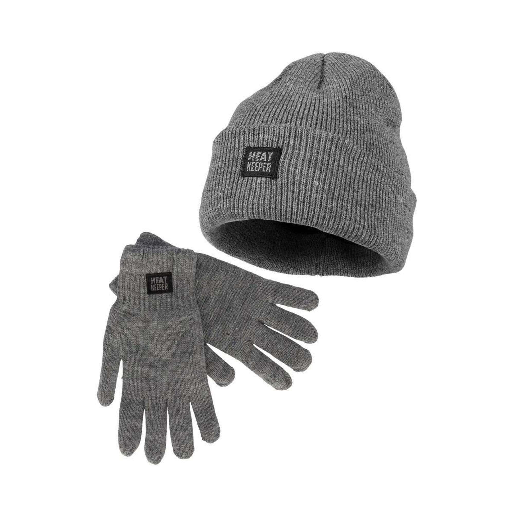 Heat Keeper - Set Hiver Heatkeeper Pour Hommes – Bonnet + Gants Gris - Bonnet - Gris - Decathlon