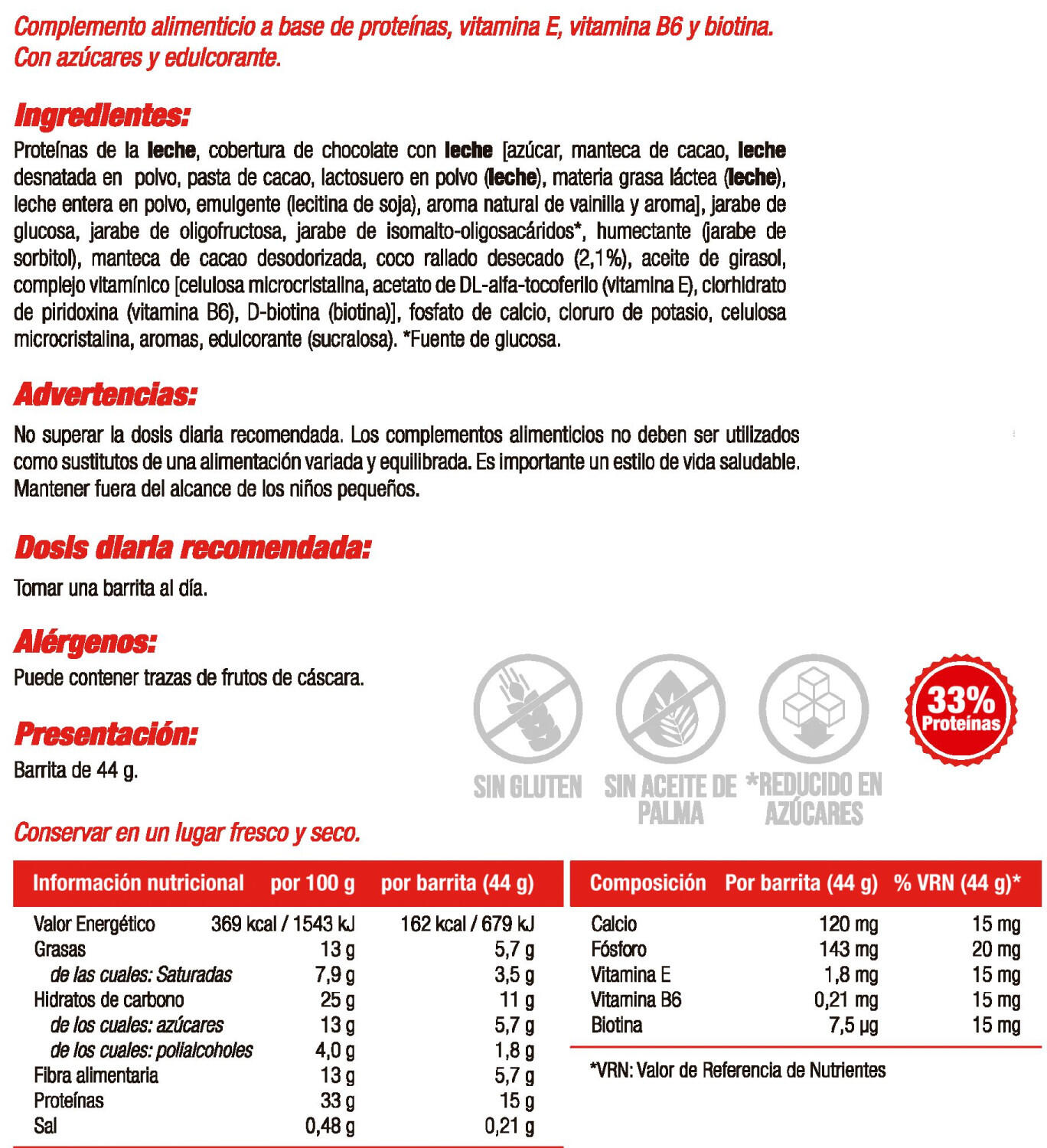 Barrita Protein Bar - 44g Coco Nutrisport 3/4