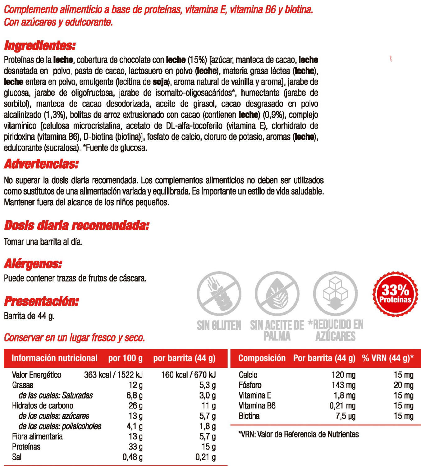 Nutrisport - Barrita Proteica 1 barrita x 46 gr -  Sabor: Chocolate 3/4