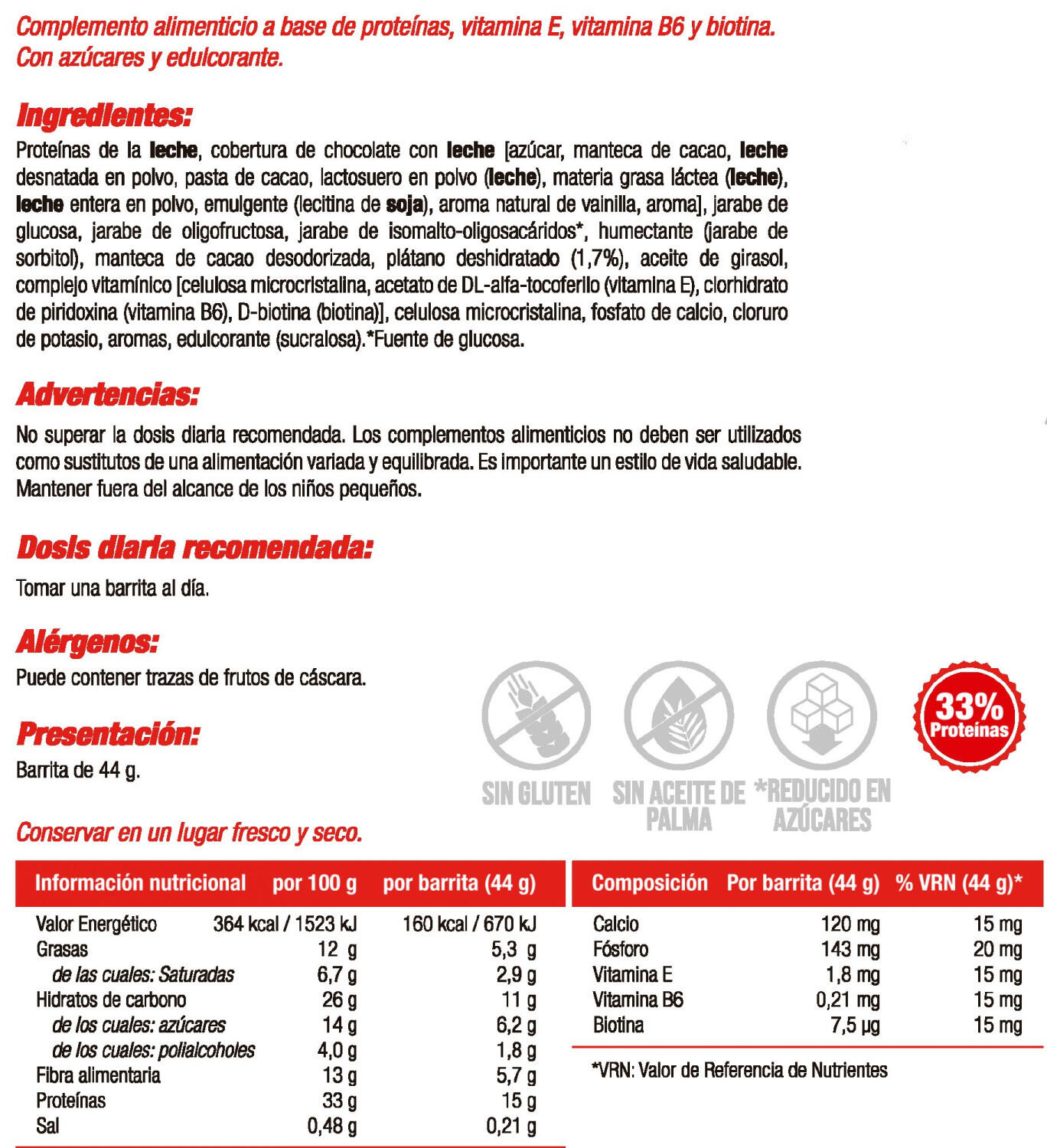 Protein bar - 44g Banana da Nutrisport 3/4