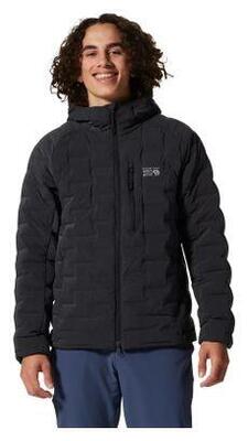 Mountain hardwear stretch down hooded jacket grijs heren