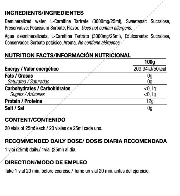 Quamtrax L-Carnitina 3000 20 viales x 25 ml 3/4