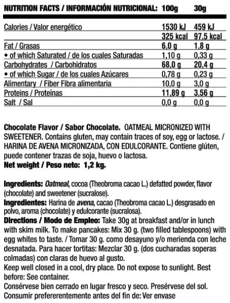 Quamtrax Instant Oatmeal - Farinha de Aveia 1,2 kg 3/4