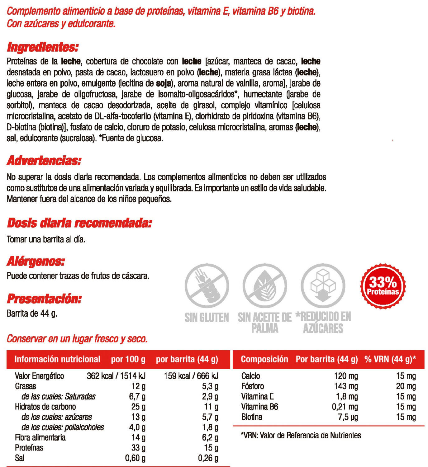 Protein bar - 44g Praliné da Nutrisport 3/4