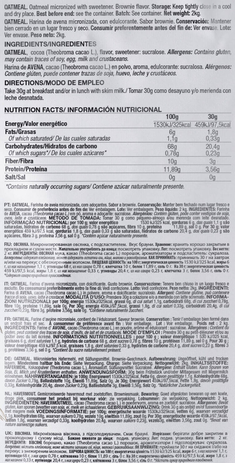 Farina d'avena aromatizzata - 2 kg Brownie Quamtrax 5/6