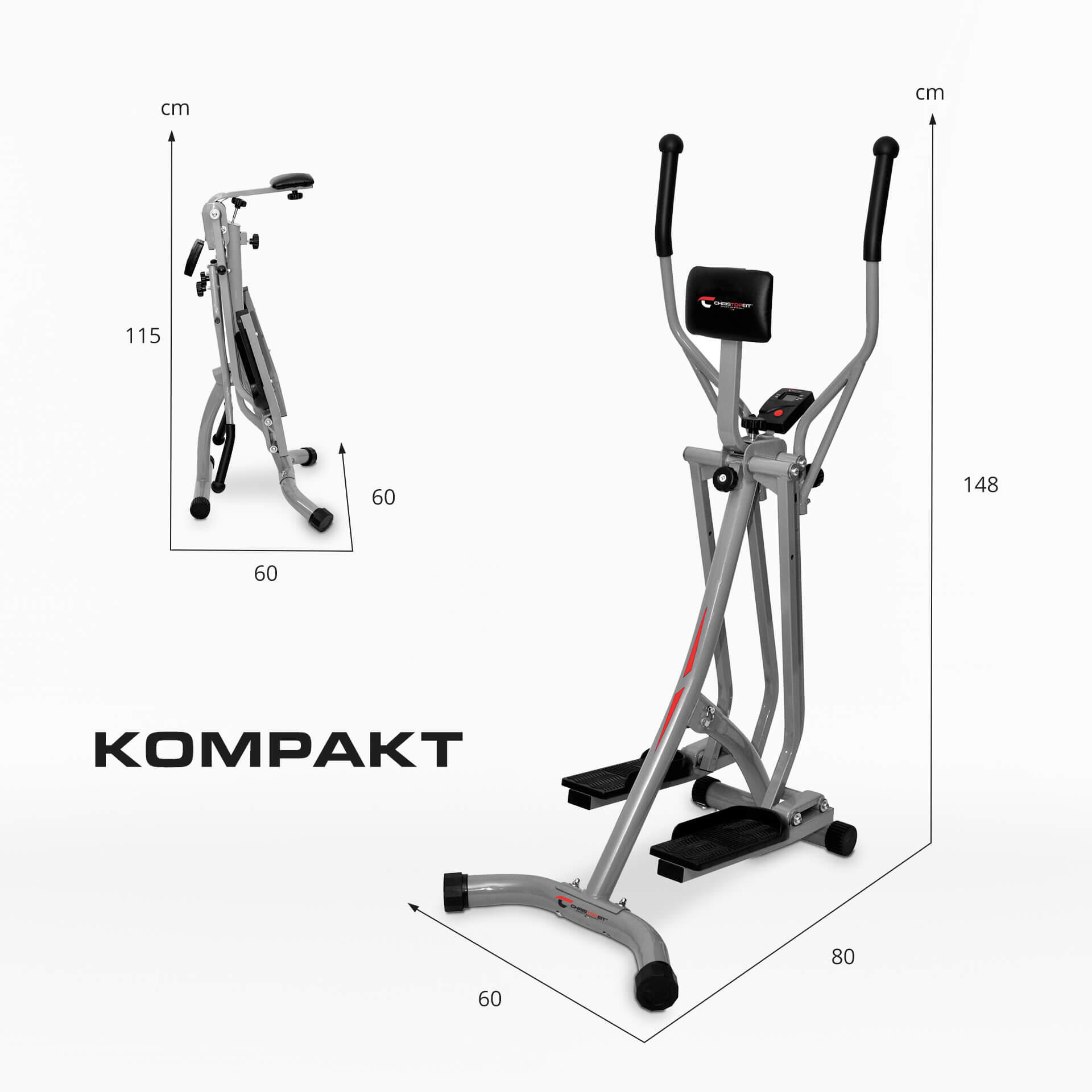 Vélo elliptique pliable pour la maison - soulage les articulations - LCD - 100kg 5/7