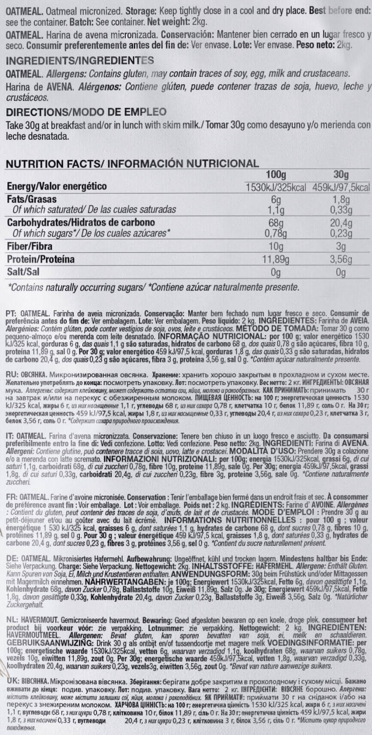 Quamtrax Aveia Saco de Refeição 2 Kg 5/5