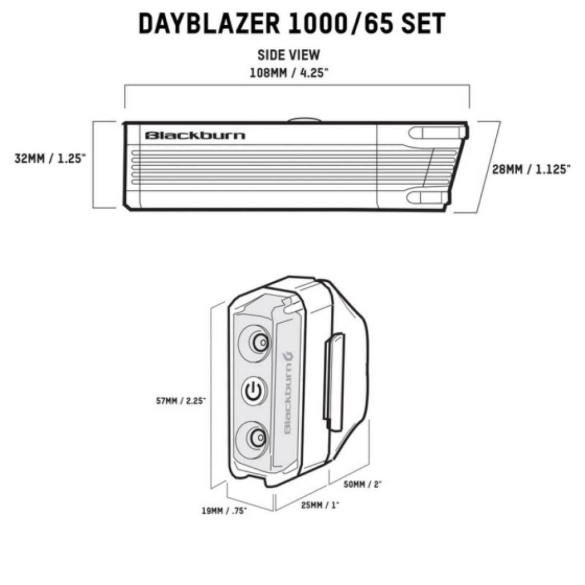 Set fietsverlichting Dayblazer 1000 Front + 65 Rear 6/6