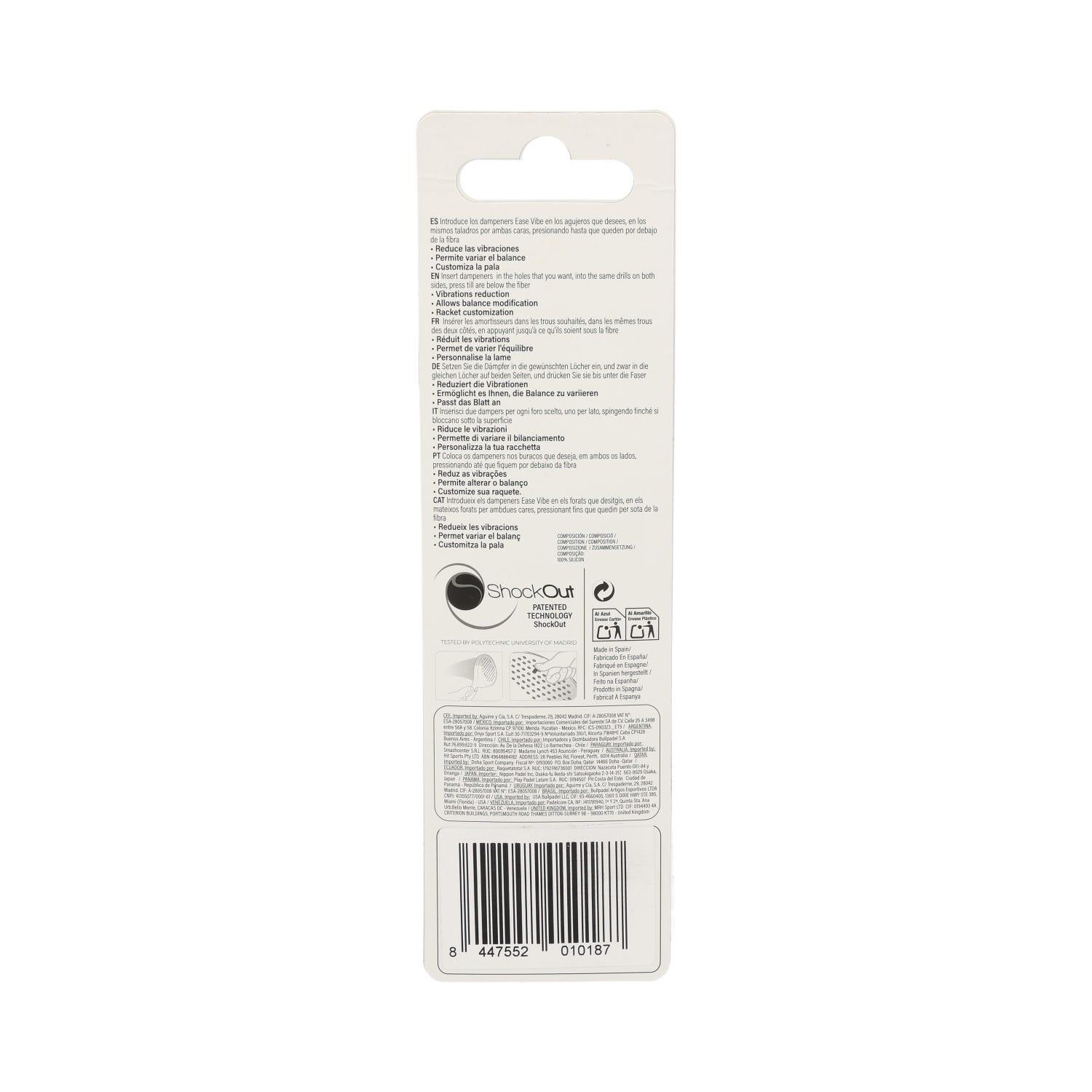 Blister (4uds) Antivibrazione Bullpadel Ease Vibe Bianco 2/2